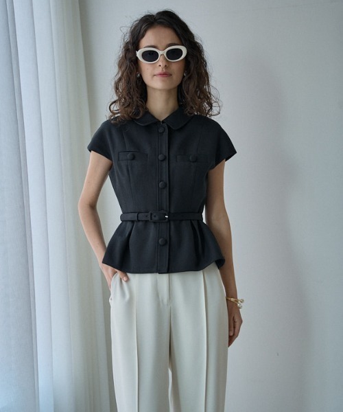 ERADIE（エラディエ） ブラウス シャツ Cap Sleeve Peplum Top