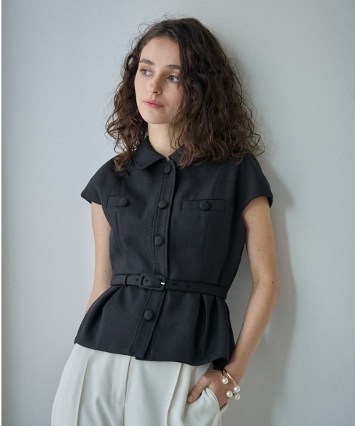 ERADIE（エラディエ） ブラウス シャツ Cap Sleeve Peplum Top