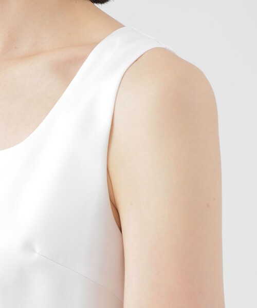 タンクトップ ノースリーブ 「L」「ウォッシャブル」ストレッチサテンコンビタンクトップ レディース TRANS WORK tシャツ 「ウォッシャブル」ストレッチサテンコンビ