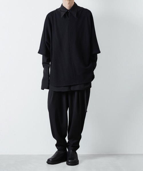 スラックス RECYCLE POLYESTER 2-TUCK TAPERED PANTS メンズの画像