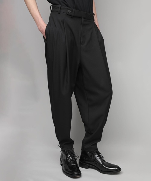 新品アトウatoストレッチジョッパーズパンツ／サルエルパンツ／テーパードパンツ ATO（アトウ） パンツ RECYCLE POLYESTER 2-TUCK TAPERED PANTS メンズ