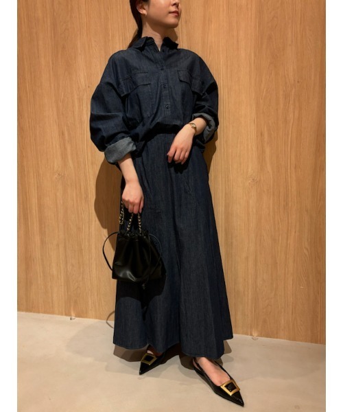 新品★Mila Owen アシメフレアスカート　訳あり　M ミラ オーウェン Mila Owen ベルト付アシメヘムジョーゼット柄SK