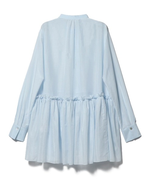 ESTNATION コットンシルク フリルチュニックブラウス ライトブルー ESTNATION（エストネーション） ブラウス シャツ 「復刻」ESTNATION