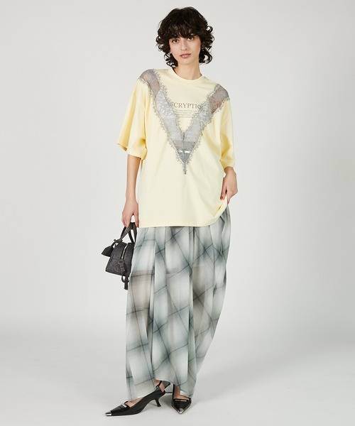 スカート prank project Draped Sheer Check Skirt PRANK PROJECT スカート ドレープシアーチェックスカート