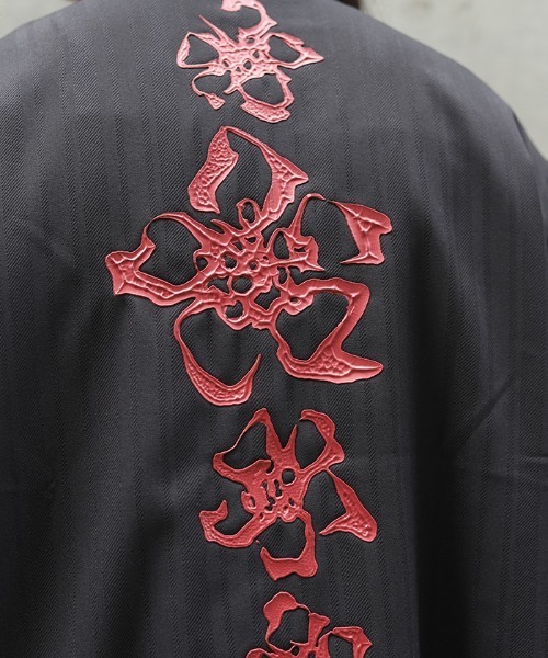 REZEN（リゼン） シャツ 半袖 椿スタンド襟ZIPシャツ メンズ
