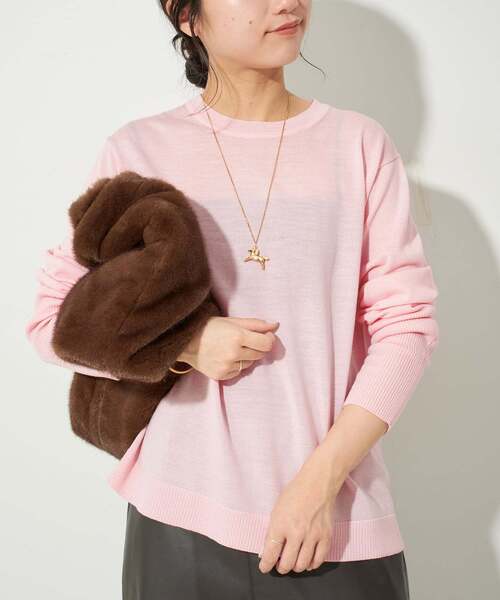 SLOBE IENA ニット ピンク ¥11,000税込 SLOBE IENA ニット セーター 「追加」ウォッシャブルプレーン
