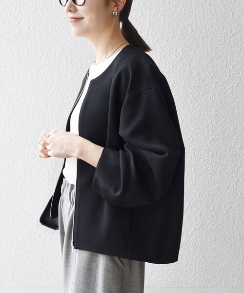 SHIPS any ジャケット ノーカラージャケット any:「洗濯機可能」ダブル