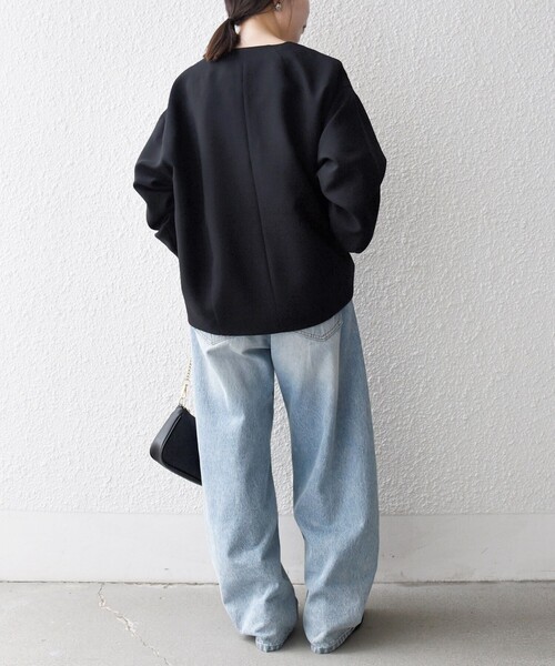 SHIPS any ジャケット ノーカラージャケット any:「洗濯機可能」ダブル