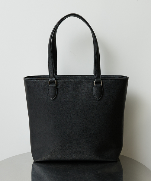 【未使用級】ABAHOUSE アバハウス レザー トートバッグ ブラック 美品 WEB別注】シボレザー 横型トートバッグ / クラッチバッグ付き