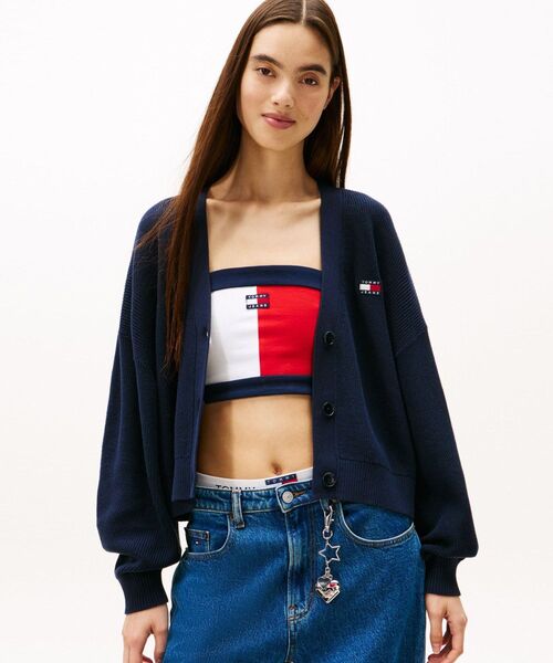 【新品未使用】 JEANS トミージーンズ　ニット　カーディガン 2点でさらに10％OFF】リラックスバッジマルチツイストカーディガン