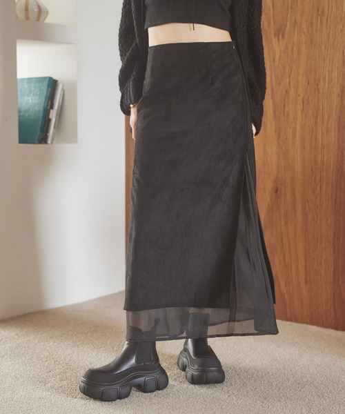 スカート sheer layered slit long skirt / シアーレイヤードスリット