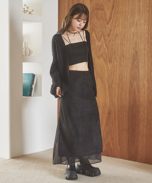 スカート sheer layered slit long skirt / シアーレイヤードスリット