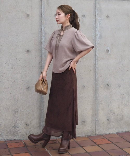 スカート sheer layered slit long skirt / シアーレイヤードスリット