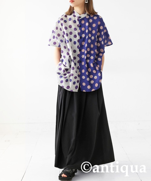 [antiqua] 7 минут рукав блуза ONESIZE белый женский 