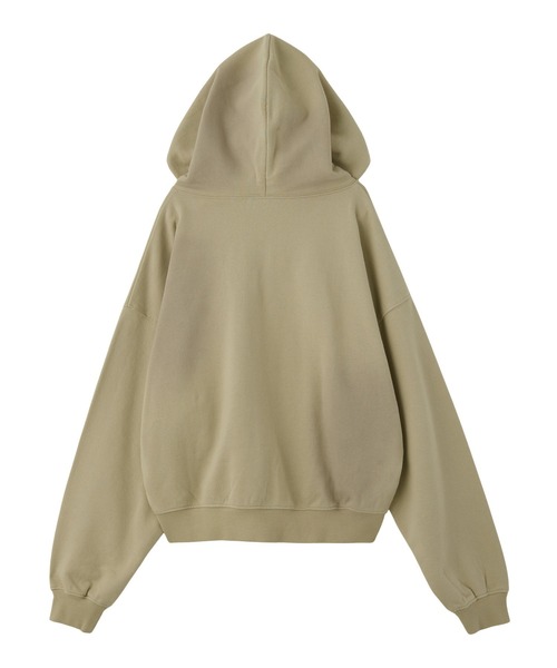 新品未使用　タグ付きXgirl ベージュ スウェットパーカーフーディー X-girl（エックスガール） パーカー SPRAY PRINT ZIP UP HOODIE