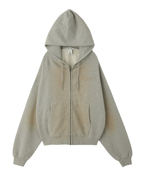 Strasburgo 新品タグ付き　ジップアップパーカー　M　L　ベージュ X-girl（エックスガール） パーカー SPRAY PRINT ZIP UP HOODIE