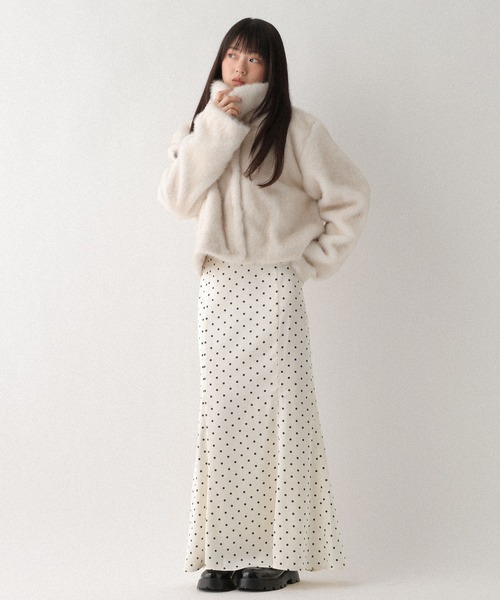 heather ショートファーmixコート　ベージュ heather ショートファーmixコート ベージュ Heather（ヘザー） コート