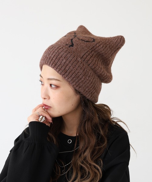 FUNALIVE（ファンアライブ） ニット帽 ニットキャップ リボンプリント