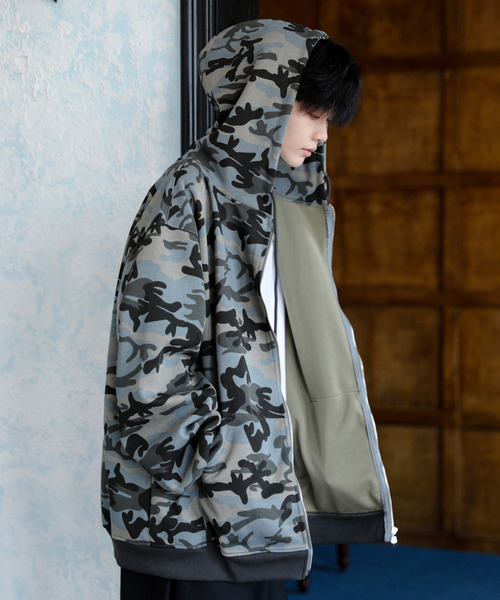 NEOS（KOKUYO） パーカー 「neos」オーバーサイズ カモフラージュ 迷彩