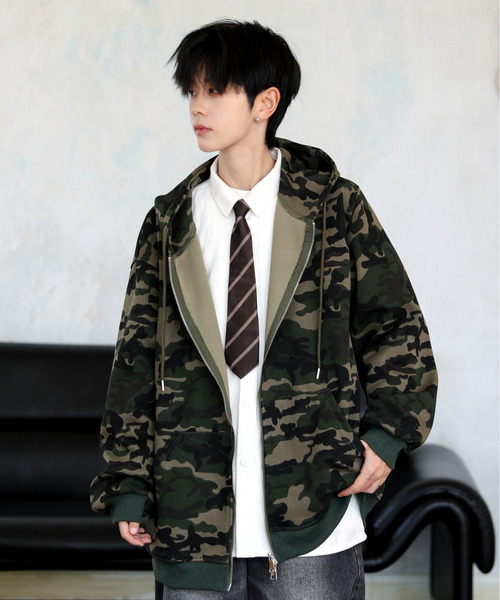 NEOS（KOKUYO） パーカー 「neos」オーバーサイズ カモフラージュ 迷彩