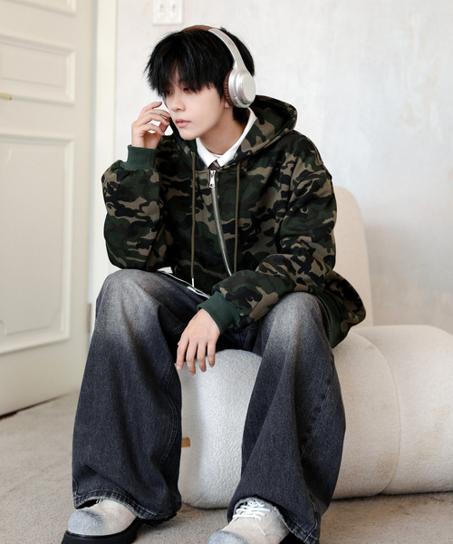 NEOS（KOKUYO） パーカー 「neos」オーバーサイズ カモフラージュ 迷彩