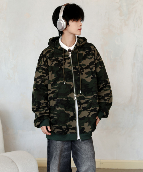 NEOS（KOKUYO） パーカー 「neos」オーバーサイズ カモフラージュ 迷彩