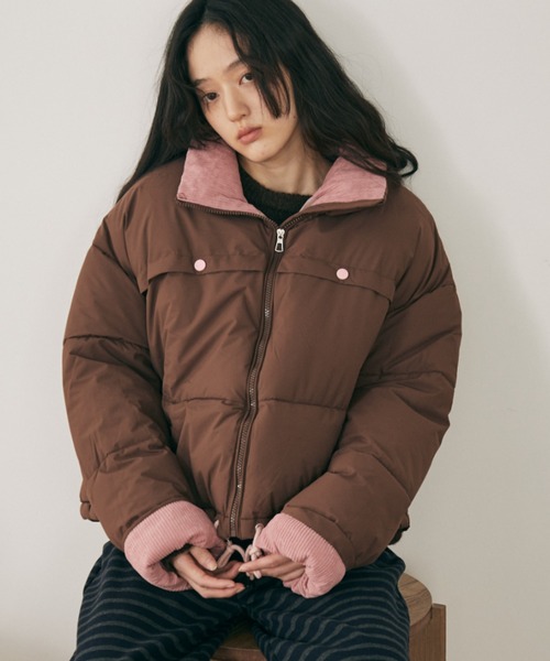 MERLOT（メルロー） ダウンコート ダウンジャケット バイカラー