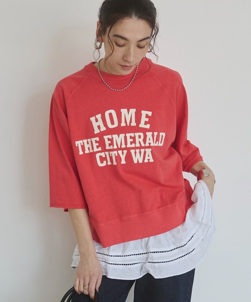 「ANGIE」 7分袖カットソー FREE ネイビー レディース_画像5