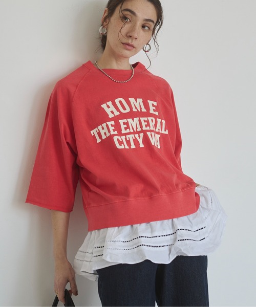 「ANGIE」 7分袖カットソー FREE ネイビー レディース_画像7