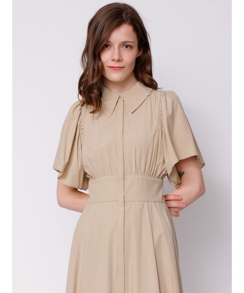 「TONAL」 半袖ワンピース 38 ベージュ レディース_画像5