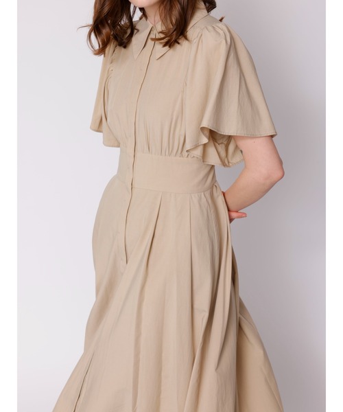 「TONAL」 半袖ワンピース 38 ベージュ レディース_画像9