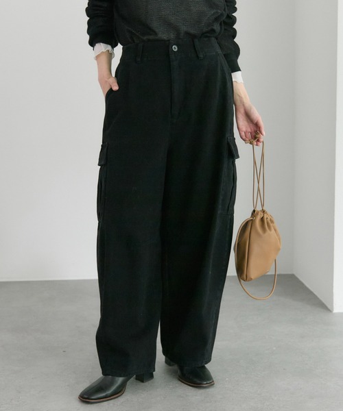 新品　PUAL CE CIN カーゴポケットのワイドパンツ pual ce cin カーゴパンツ ヴィンテージライクカーブシルエットカーゴ