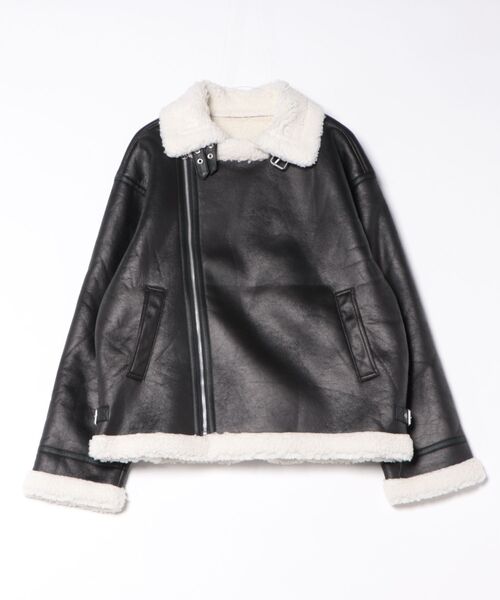 8 ブルゾン アウター フェイクムートンダブルジャケット メンズ