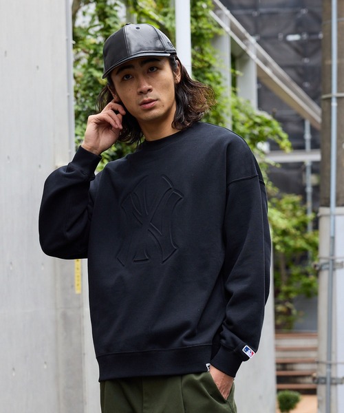 MLB トレーナー スウェット MLB/エムエルビー MLB CREW エンボス加工 