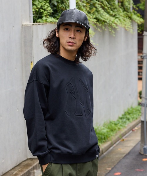 MLB クルーネックスウェット MLB トレーナー スウェット MLB/エムエルビー MLB CREW エンボス加工