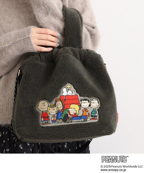 PEANUTS トートバッグ 「PEANUTS」ボア巾着トート レディース