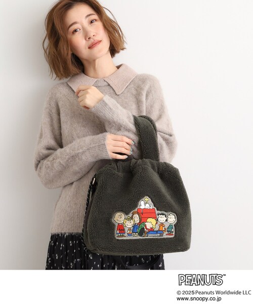 PEANUTS トートバッグ 「PEANUTS」ボア巾着トート レディース