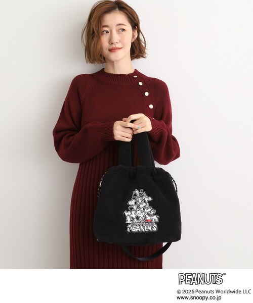 PEANUTS トートバッグ 「PEANUTS」ボア巾着トート レディース