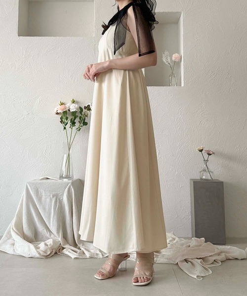 「apres jour clair」 キャミソールワンピース フリー ブラック レディース_画像3