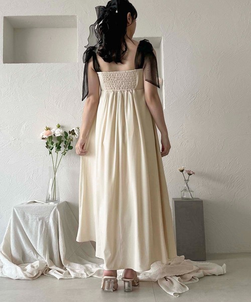 「apres jour clair」 キャミソールワンピース フリー ブラック レディース_画像6