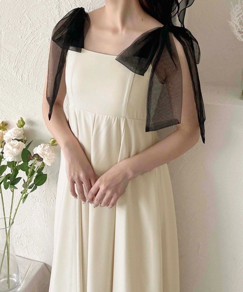 「apres jour clair」 キャミソールワンピース フリー ブラック レディース_画像7