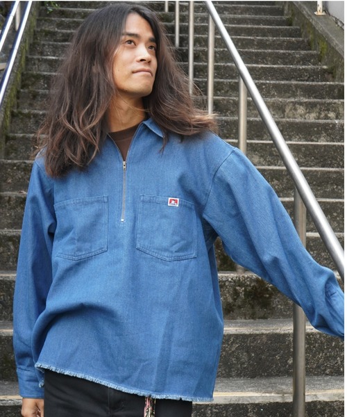 BEN DAVIS（ベンデイビス） シャツ 「BEN DAVIS」DENIM HALF ZIP SHIRT