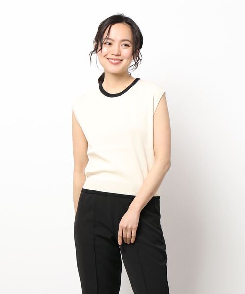 「LOULOU WILLOUGHBY」 ノースリーブニット 2 ベージュ レディース_画像6