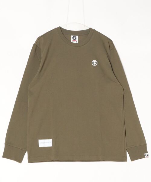 「AAPE BY A BATHING APE」 長袖Tシャツ MEDIUM ダークカーキ メンズ_画像2