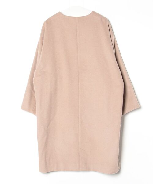 「PUAL CE CIN」 ノーカラーコート FREE ベージュ レディース_画像2