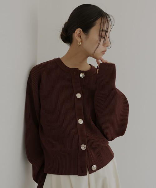 hellam（ヘラム） カーディガン ニュアンスメタルボタンニット