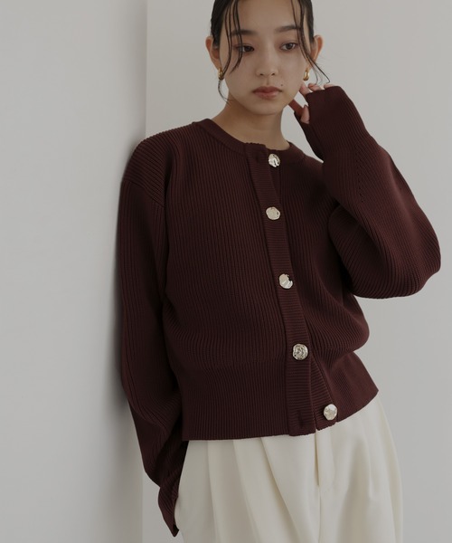 hellam（ヘラム） カーディガン ニュアンスメタルボタンニット