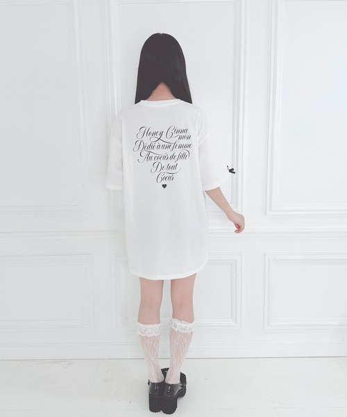 「Honey Cinnamon」 半袖Tシャツ FREE ブラック レディース_画像3