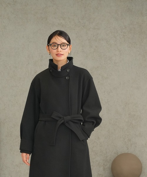 「TRUDEA」 チェスターコート MEDIUM グレイッシュブルー レディース_画像5