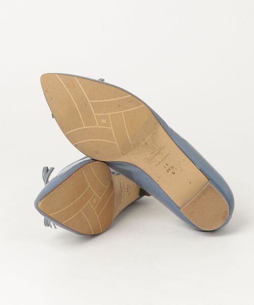 「GINZA Kanematsu」 フラットパンプス 24.5cm ブルー レディース_画像3